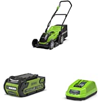 Los mejores  - Greenworks G40LM35 Cortacésped con batería Li-Ion 40V 35cm Ancho de Corte hasta 500m² 2en1 mantillo y Corte 40l Caja de…